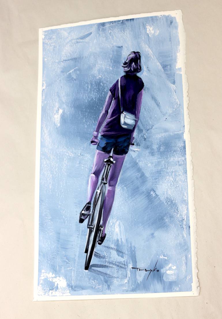 Original Bike Painting by Trayko Popov