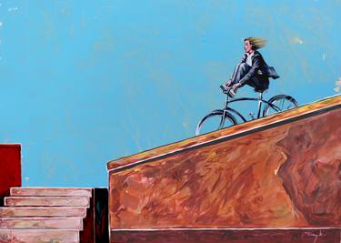 Print of Minimalism Bicycle Paintings by Trayko Popov