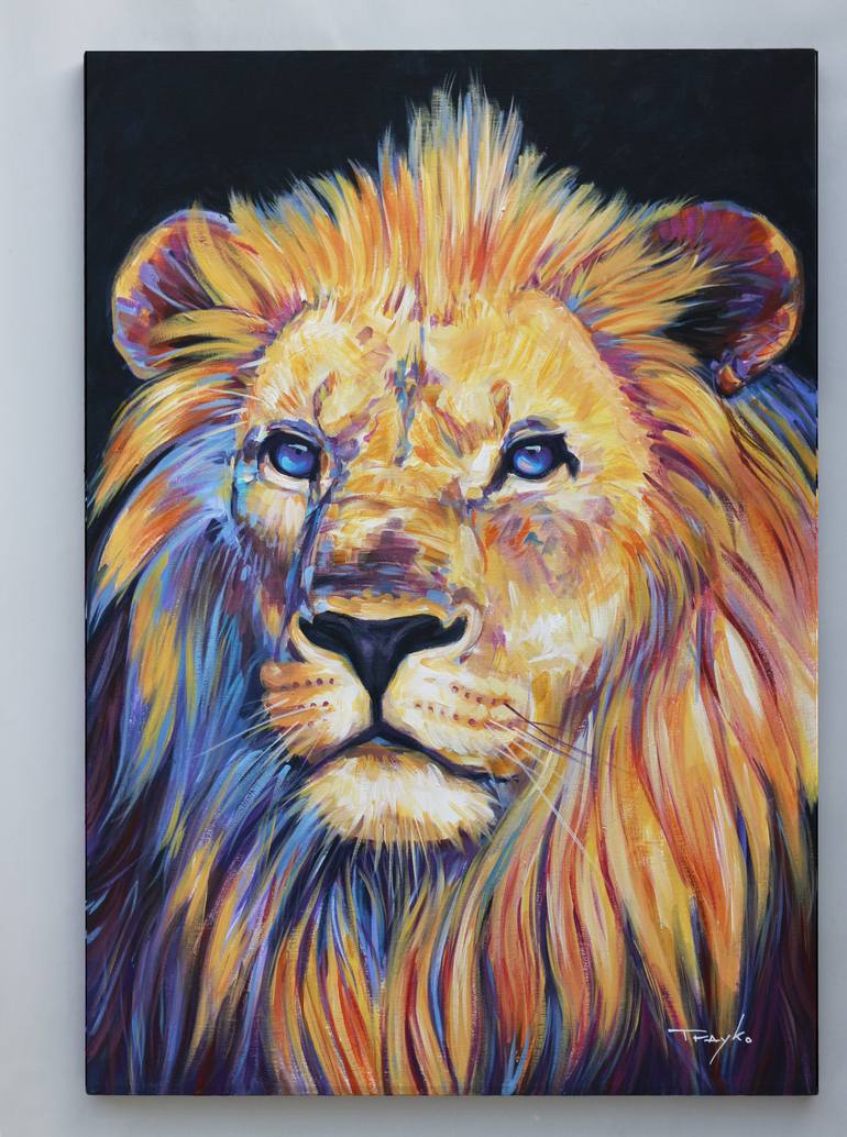 Lion Painting By Trayko Popov 