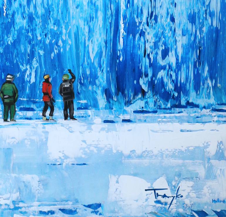 Original Abstract Expressionism People Painting by Trayko Popov