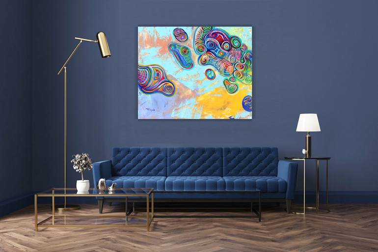 Original Internet Abstract Painting by Trayko Popov