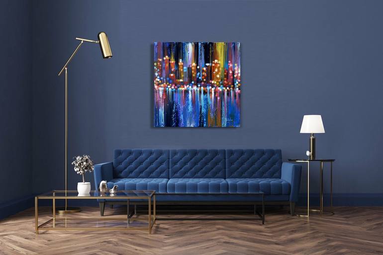 Original Abstract Expressionism Cities Painting by Trayko Popov