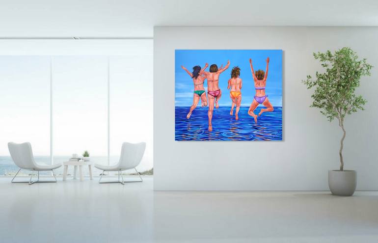 Original Figurative Beach Painting by Trayko Popov