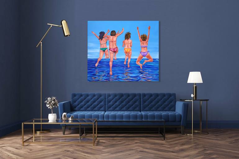 Original Figurative Beach Painting by Trayko Popov