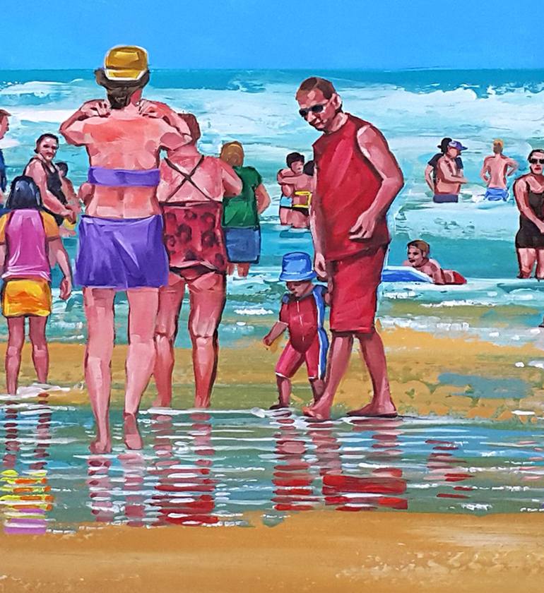 Original Figurative Beach Painting by Trayko Popov