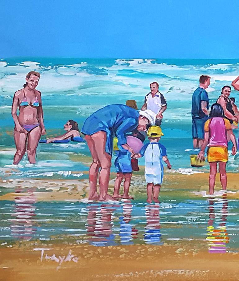 Original Beach Painting by Trayko Popov