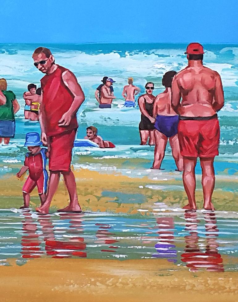 Original Figurative Beach Painting by Trayko Popov