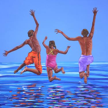 Print of Figurative Beach Paintings by Trayko Popov