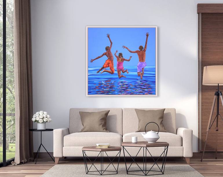 Original Figurative Beach Painting by Trayko Popov