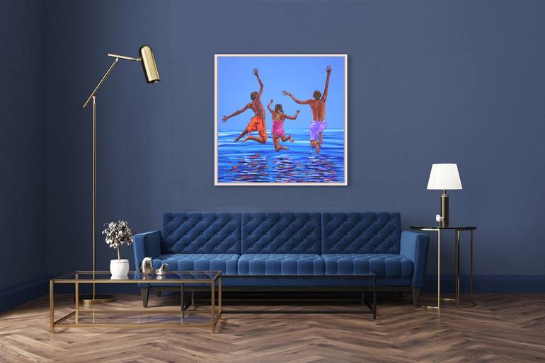 Original Figurative Beach Painting by Trayko Popov