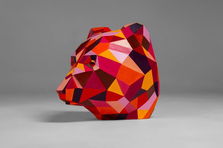 Original Art Deco Geometric Sculpture by Vitalii Kotiash