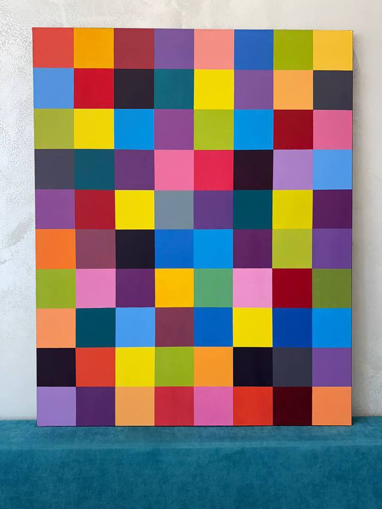 Original Abstract Geometric Painting by Vitalii Kotiash