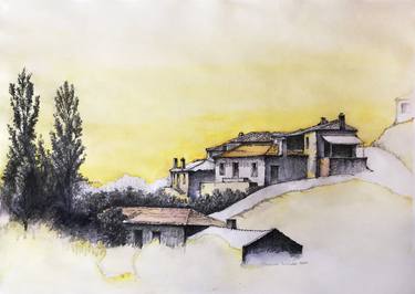Print of Landscape Paintings by Husnu Konuk