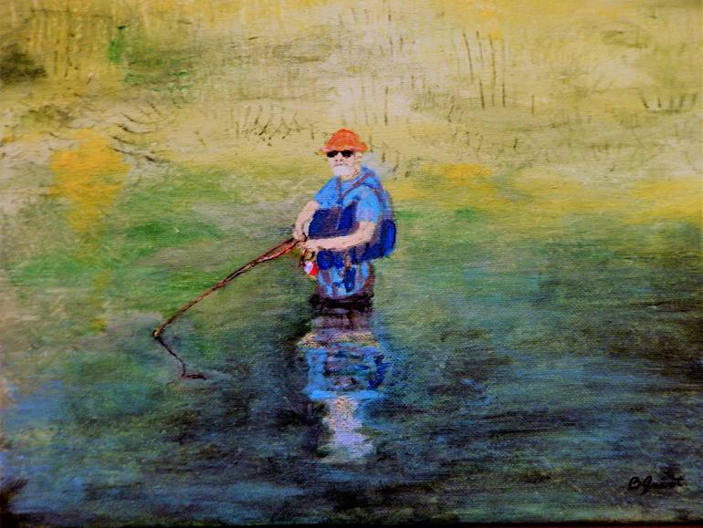 Fly Fishing Painting by Bert Grant