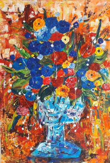 Original Contemporary Floral Paintings by Guerry christiane