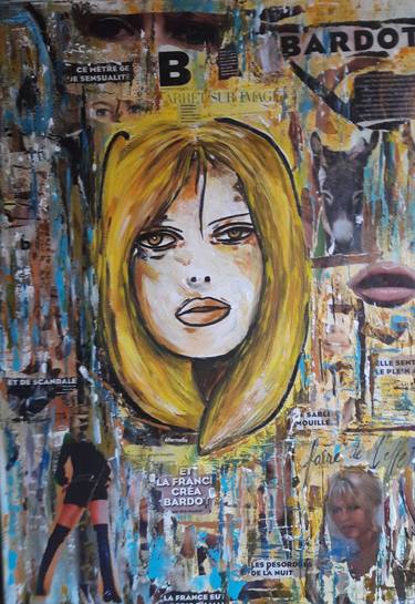 Original Expressionism Celebrity Collage by Guerry christiane