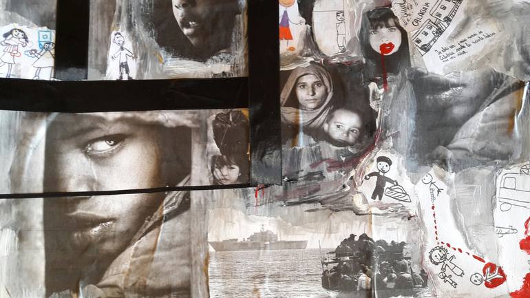 Original Children Mixed Media by Guerry christiane