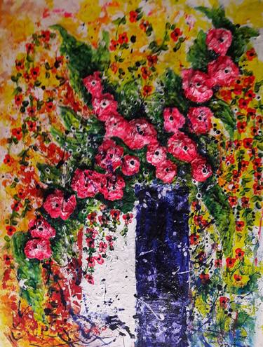 Print of Floral Mixed Media by Guerry christiane