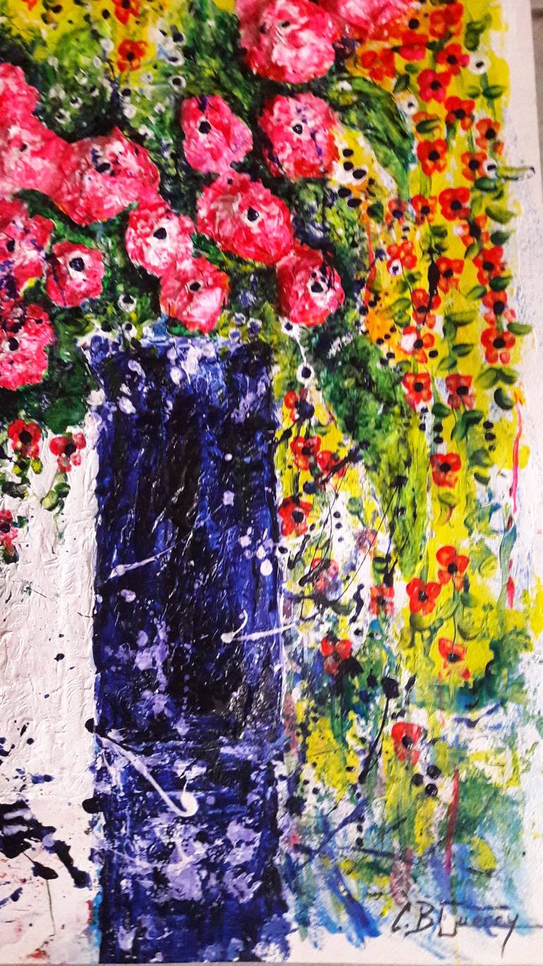 Original Floral Mixed Media by Guerry christiane