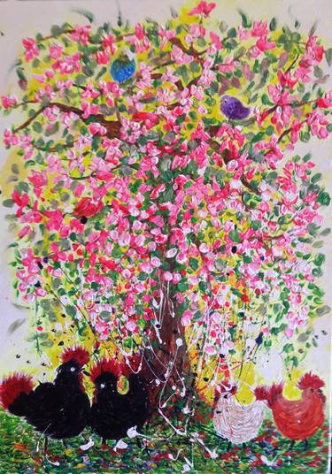 Original Expressionism Floral Paintings by Guerry christiane