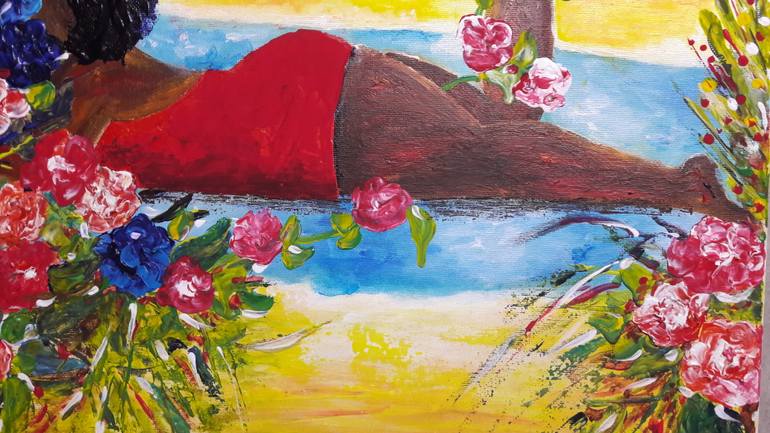 Original Art Deco Floral Painting by Guerry Christiane