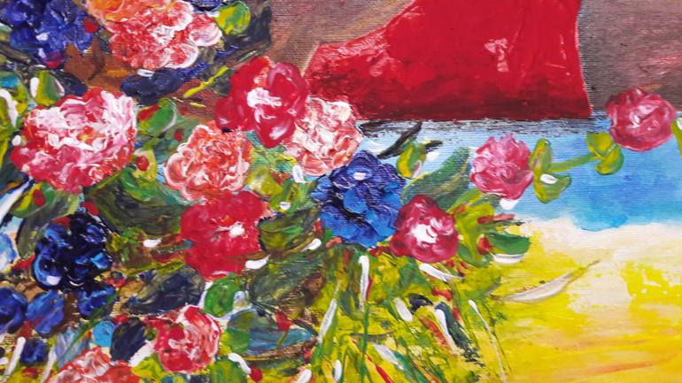 Original Art Deco Floral Painting by Guerry Christiane