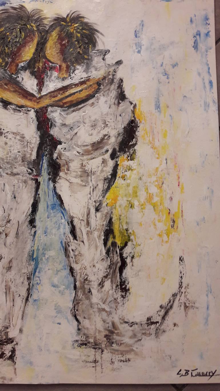 Original Expressionism Children Painting by Guerry Christiane