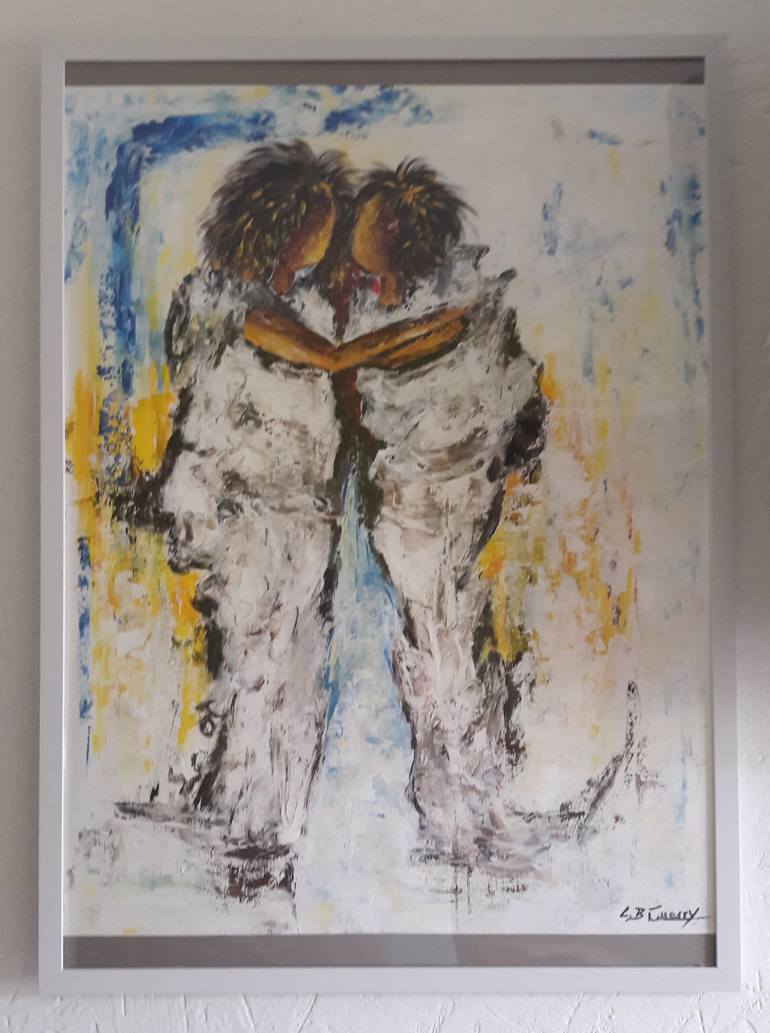 Original Expressionism Children Painting by Guerry Christiane