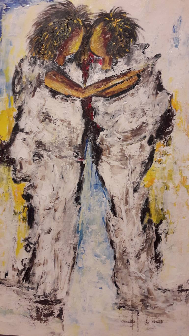 Original Expressionism Children Painting by Guerry Christiane