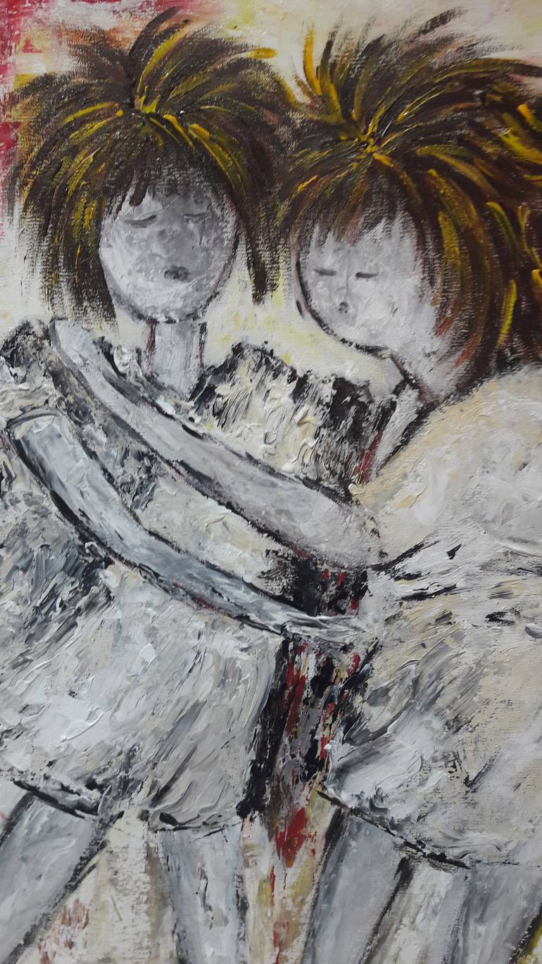 Original Expressionism Love Painting by Guerry Christiane