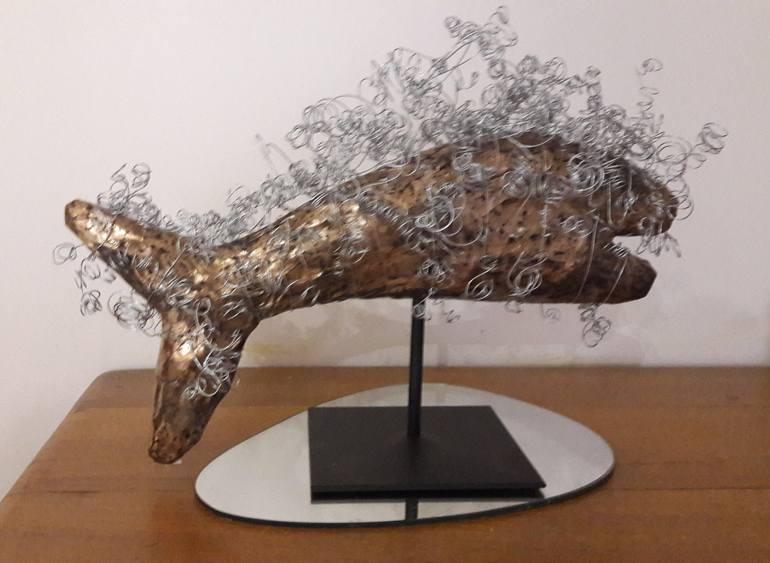 Original Seascape Sculpture by Guerry Christiane  Contemporary Art on Plaster  UNDERWATERTRAP