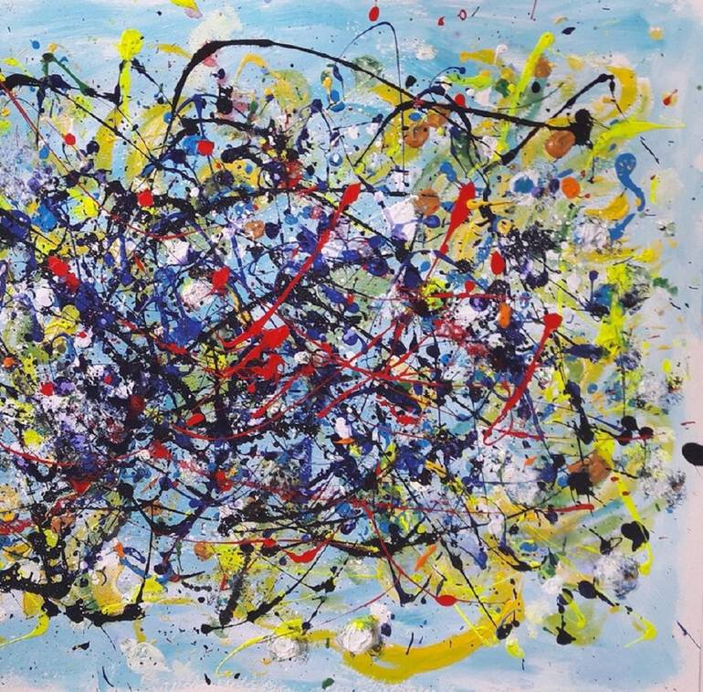 Original Abstract Expressionism Abstract Painting by Guerry Christiane
