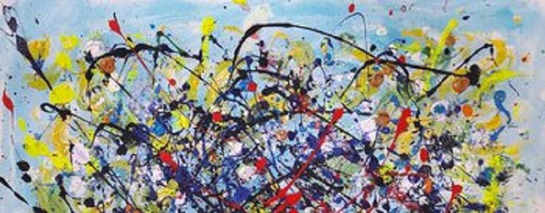 Original Abstract Expressionism Abstract Painting by Guerry Christiane