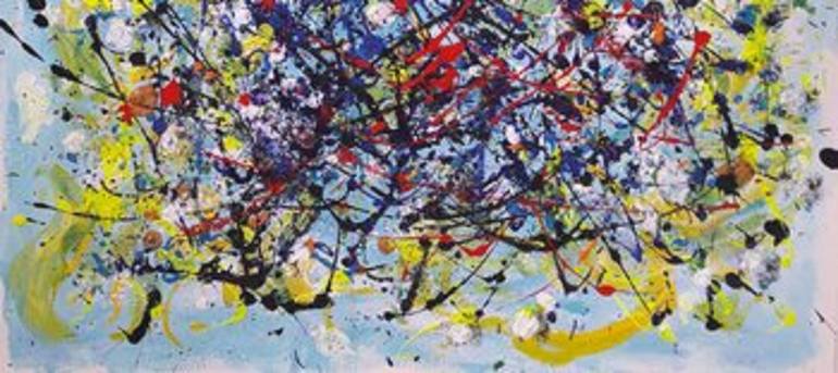 Original Abstract Expressionism Abstract Painting by Guerry Christiane