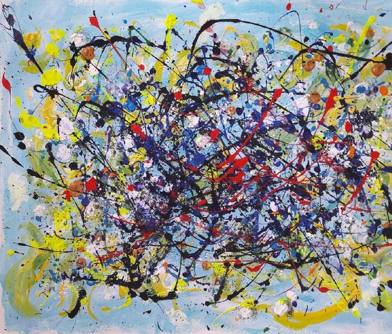 Original Abstract Expressionism Abstract Painting by Guerry Christiane