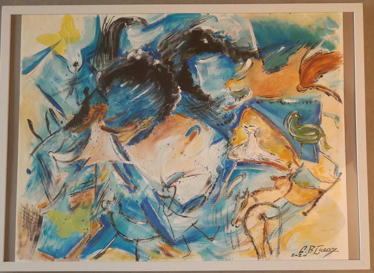 Original Abstract Expressionism Travel Painting by Guerry christiane