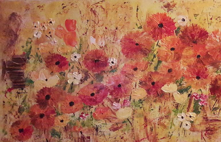 Original Floral Painting by Guerry christiane