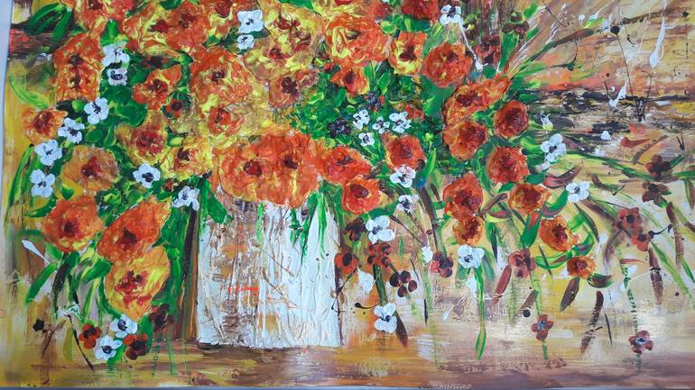 Original Floral Painting by Guerry christiane