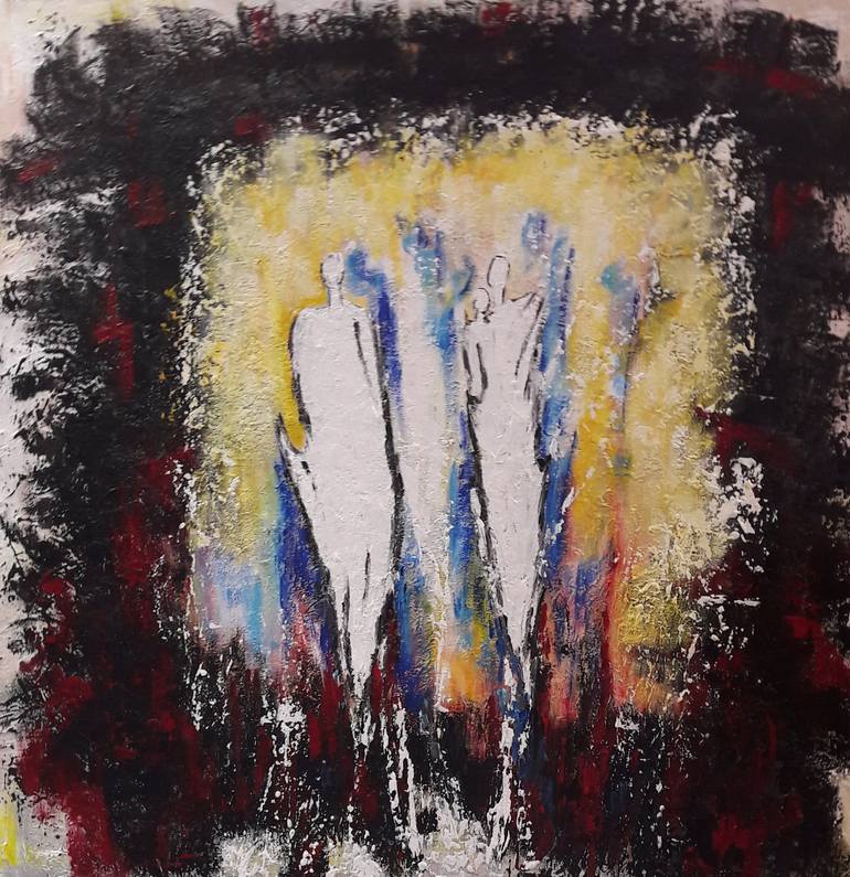 Original Body Painting by Guerry Christiane  Conceptual Art on Canvas  LA DERNIERE PORTE