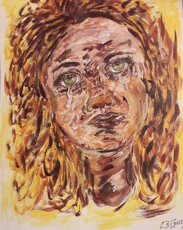 Print of Expressionism Portrait Paintings by Guerry christiane