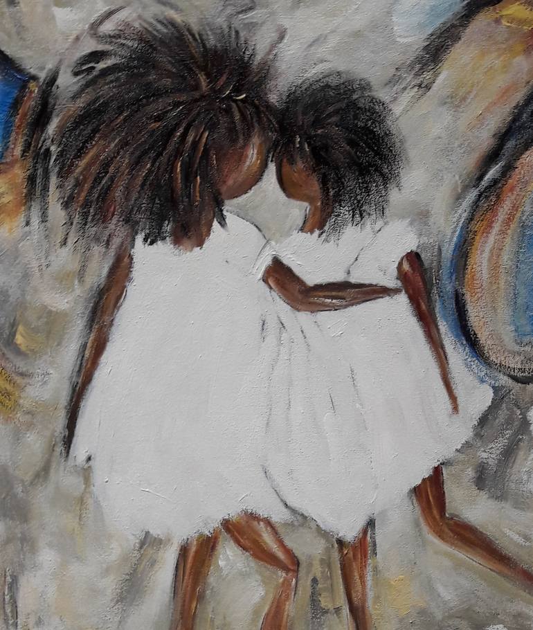 Original Expressionism Children Painting by Guerry christiane