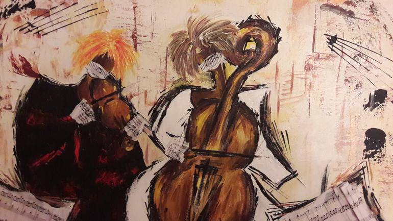 Original Figurative Music Painting by Guerry christiane