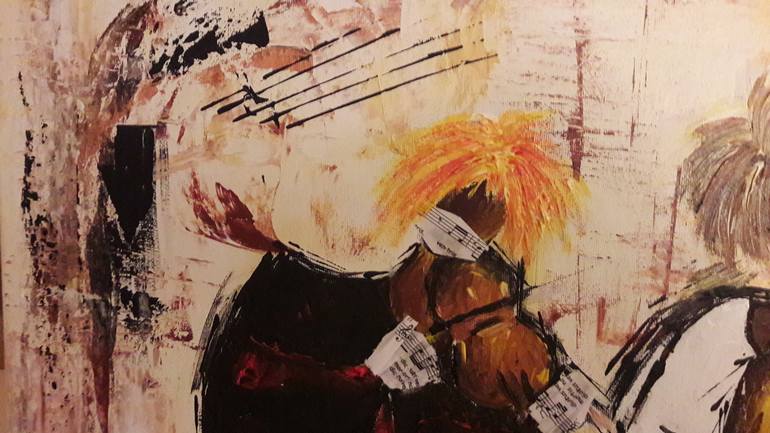 Original Figurative Music Painting by Guerry christiane