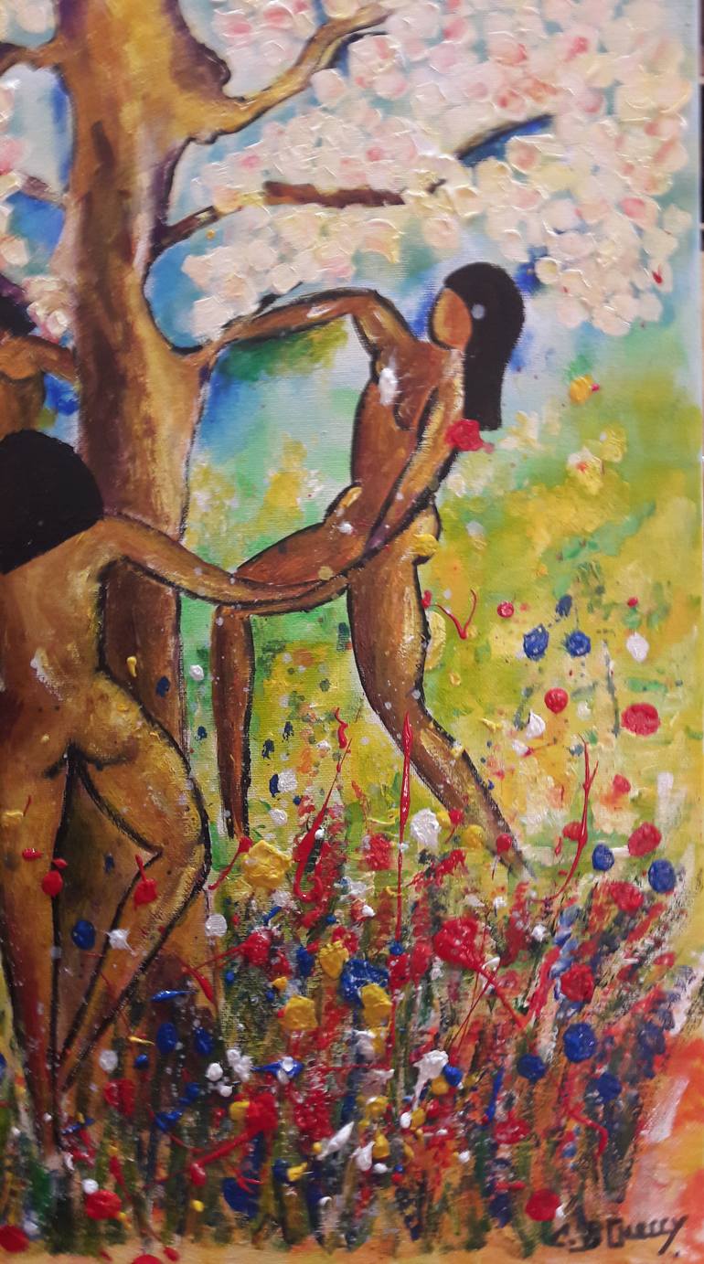 Original Expressionism Garden Painting by Guerry Christiane