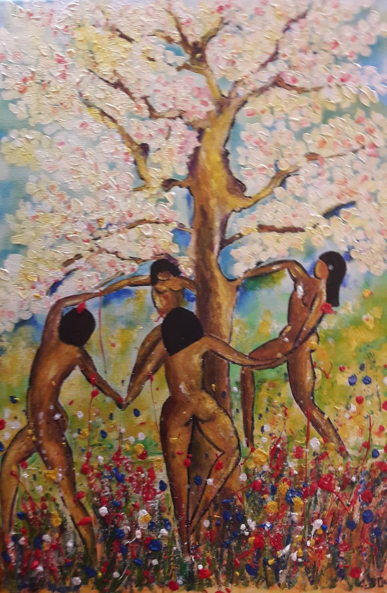 Original Expressionism Garden Painting by Guerry Christiane