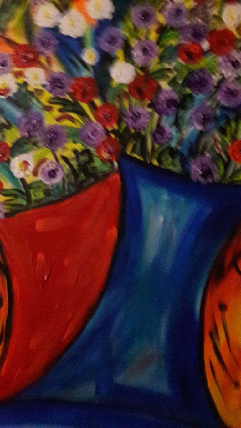 Original Expressionism Floral Painting by Guerry Christiane
