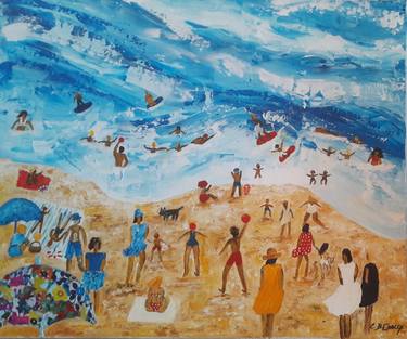 Original Beach Paintings by Guerry christiane