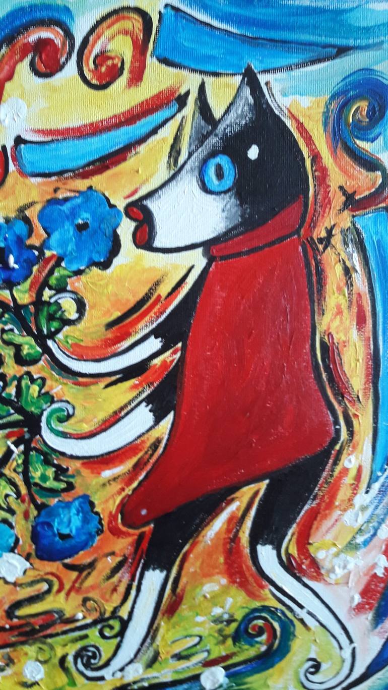 Original Expressionism Animal Painting by Guerry christiane