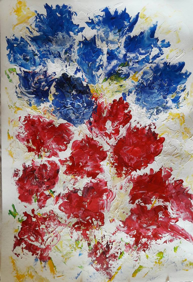 Original Conceptual Floral Painting by Guerry christiane