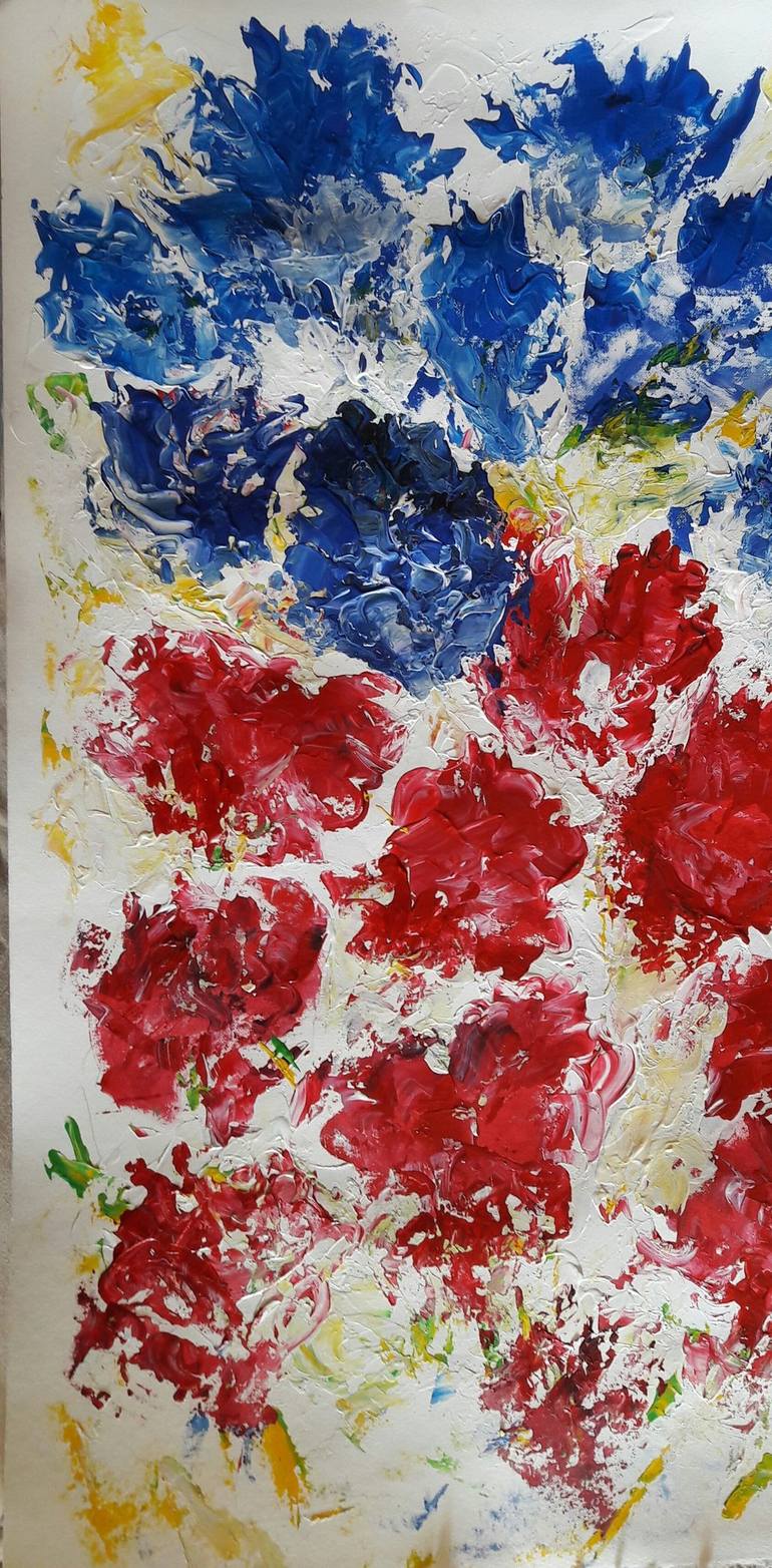 Original Conceptual Floral Painting by Guerry christiane
